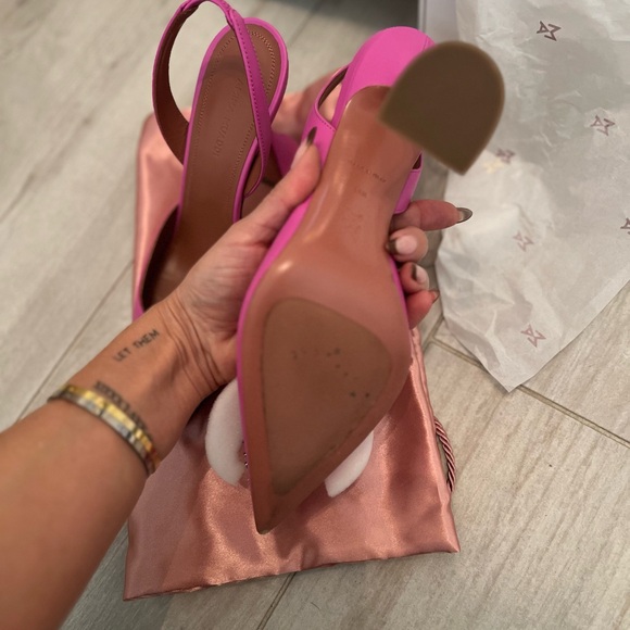 Amina Muaddi Begum Sling Nappa Pink 38.5 - Picture 4 of 12